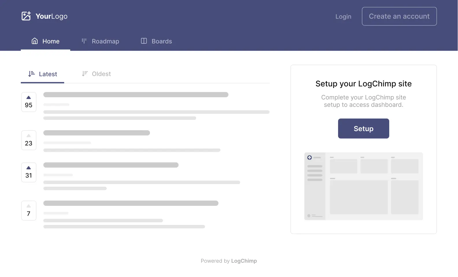 LogChimp site homepage